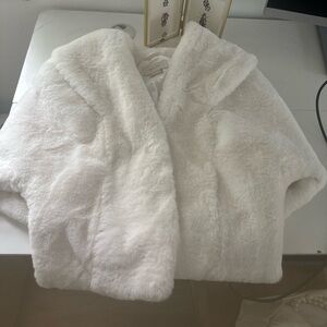 BHLDN White Faux Fur Cape